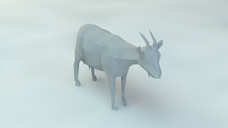 Low poly goat 3d model