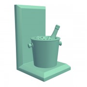 BookendChampagne-Eimer mit Flasche v1 3d model