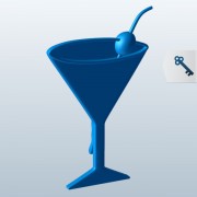 Haarnadel Martini Glas V1 3d model