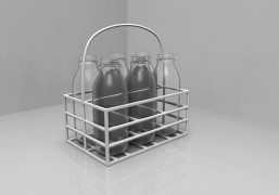 milk bottles 3d model