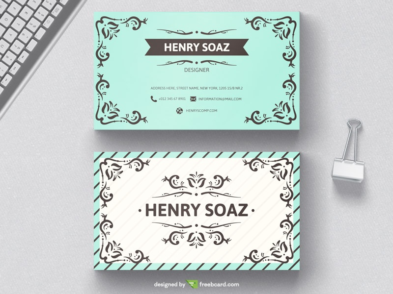 Ornamental Vintage Business Card Design 