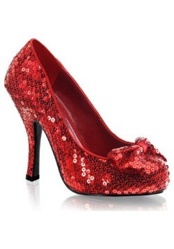 Womens Red Sequin High Heels