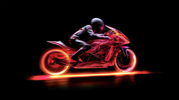 Biker Neon 4k Wallpaper