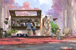 Cherry Blossom Cafe (1680x1050) Resolution Wallpaper