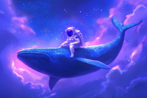 Astronaut On Whale (1152x864) Resolution Wallpaper