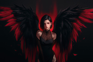 Dark Goth Angel (1600x1200) Resolution Wallpaper