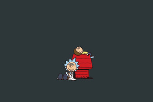 Minimal Rick And Morty (1600x900) Resolution Wallpaper