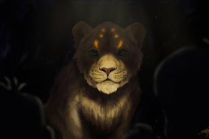 The Lion Art (2880x1800) Resolution Wallpaper