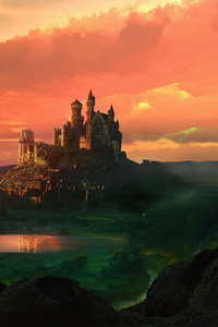 Magical Witch Castle (480x800) Resolution Wallpaper