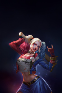 Madness Of Harley Quinn (320x568) Resolution Wallpaper