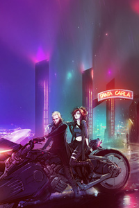 Neon Night Riders (800x1280) Resolution Wallpaper