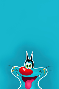 Oggy Smiling Minimalism (1440x2560) Resolution Wallpaper