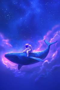 Astronaut On Whale (800x1280) Resolution Wallpaper