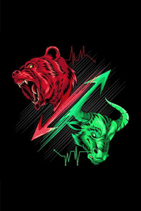 Bull And Bear (360x640) Resolution Wallpaper