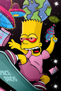 Bart Simpson Got High 5k (750x1334) Resolution Wallpaper