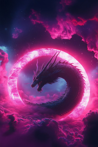 Cosmic Dragon Fury (800x1280) Resolution Wallpaper