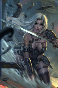 Fantasy Girl Warrior 5k (1080x2160) Resolution Wallpaper