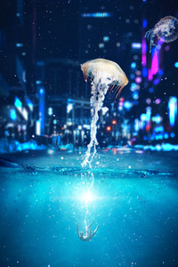 Jellyfish Manipulation (720x1280) Resolution Wallpaper