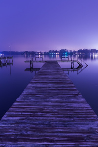 Pier Side Blue Evening (1440x2560) Resolution Wallpaper