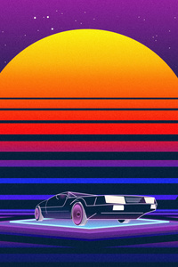 Retrowave Car 5k (1080x2400) Resolution Wallpaper