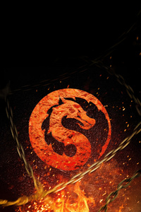 Scorpion Mortal Kombat Logo (720x1280) Resolution Wallpaper