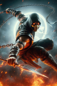 Scorpion From Mortal Kombat (720x1280) Resolution Wallpaper