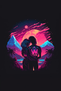 The Retro Couple (1125x2436) Resolution Wallpaper