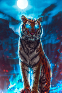 Tiger Glowing Eyes (720x1280) Resolution Wallpaper