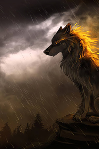 Wolf In Soothing Rain 4k (720x1280) Resolution Wallpaper