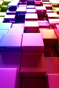 3d Colorful Cubes (480x800) Resolution Wallpaper