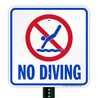 No Diving Sign