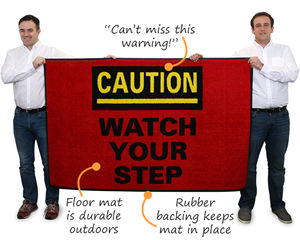 watch your step floor mat