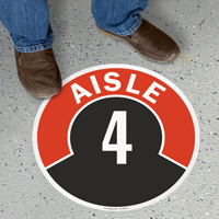 Aisle ID 4 Floor Sign