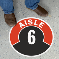 Aisle ID 6 Floor Sign