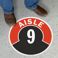 Aisle ID 9 Floor Sign