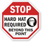 STOP: Hard hat required beyond this point sign