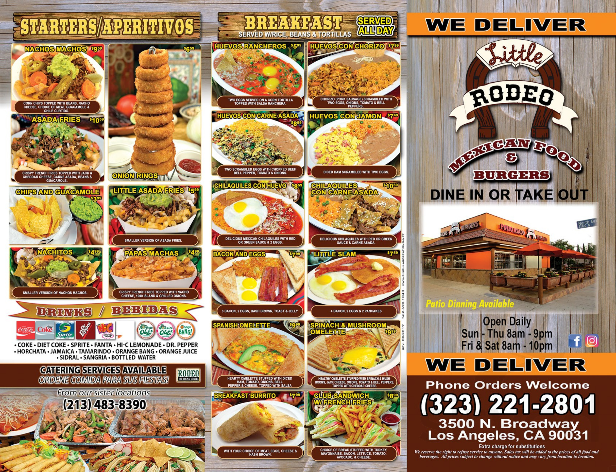 Rodeo Mexican Grill menu in Los Angeles, California, USA