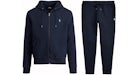 Felpa con cappuccio Polo Ralph Lauren Double-Knit Full-Zip e pantalone Double-Knit Set Aviator blu