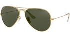 Ray-Ban Aviator Classic Non-Polarized Sunglasses Polished Gold Frame/Green Classic G-15 Lens (RB3025 L0205 58-14)