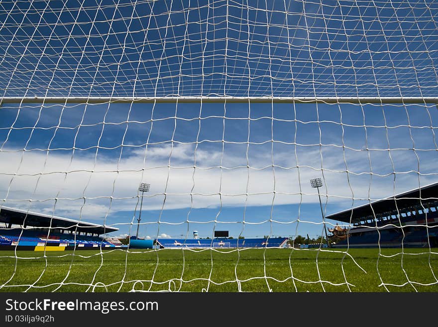 The soccer or football stadium. The soccer or football stadium