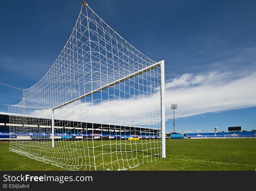 The soccer or football stadium. The soccer or football stadium