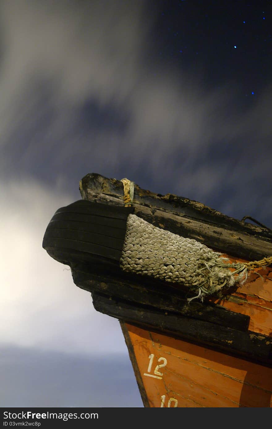 Abandoned ships at night (low tide). Abandoned ships at night (low tide)