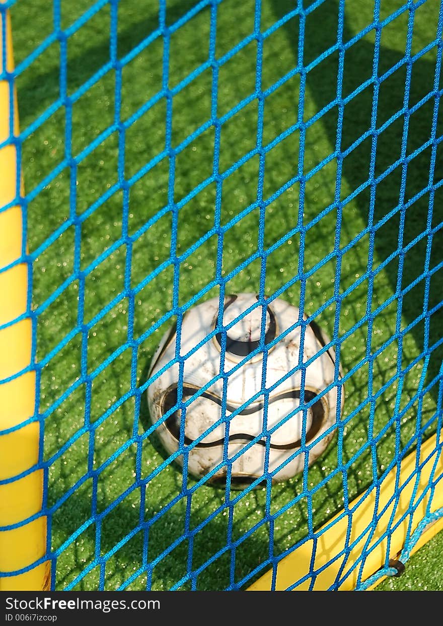 Soccer ball in the net. Soccer ball in the net