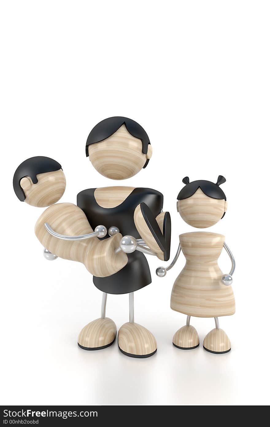 Big family. abstract 3d model