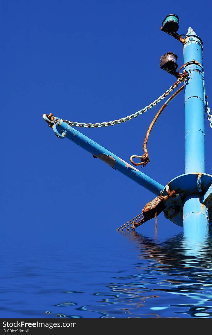 Old rusty  Ships Mast in the sea