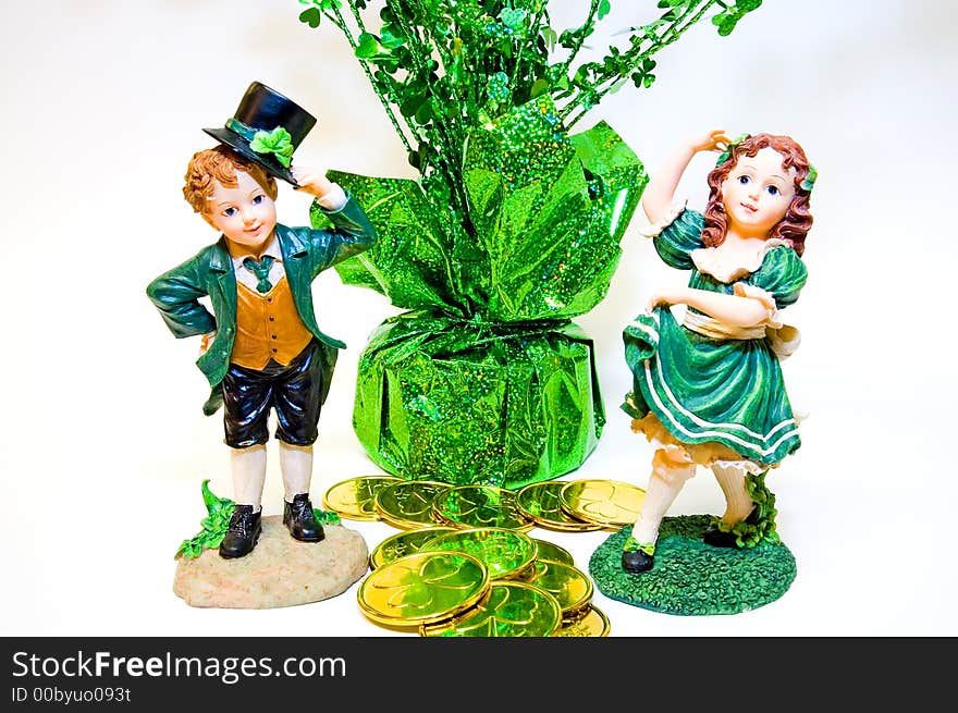 Leprechaun Figurines with Gold