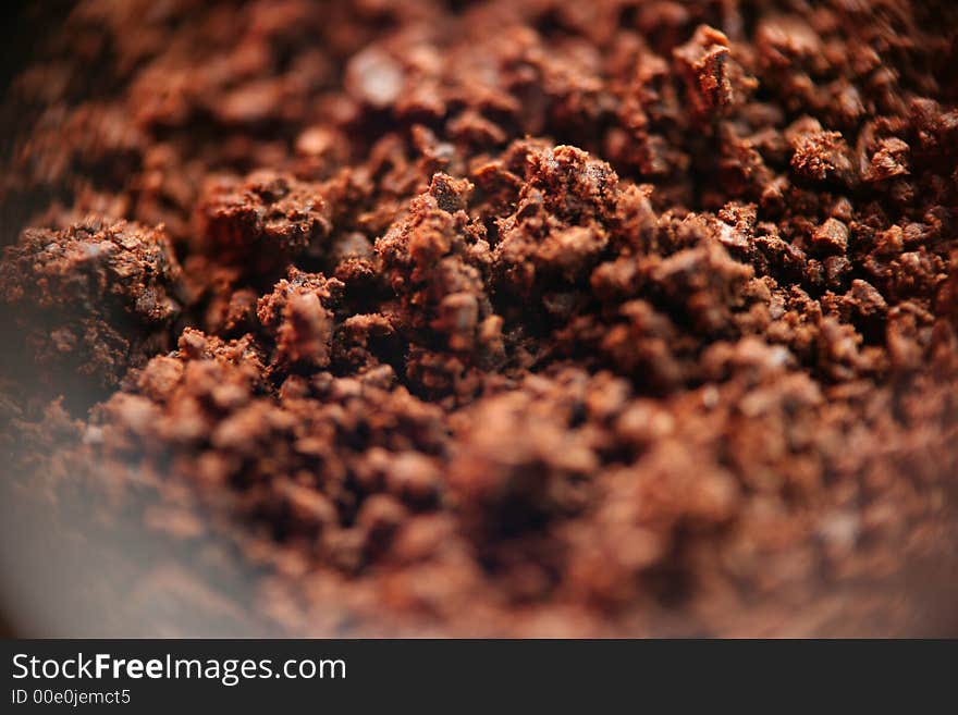 This is an ultra macro shot of instant fine grained coffee