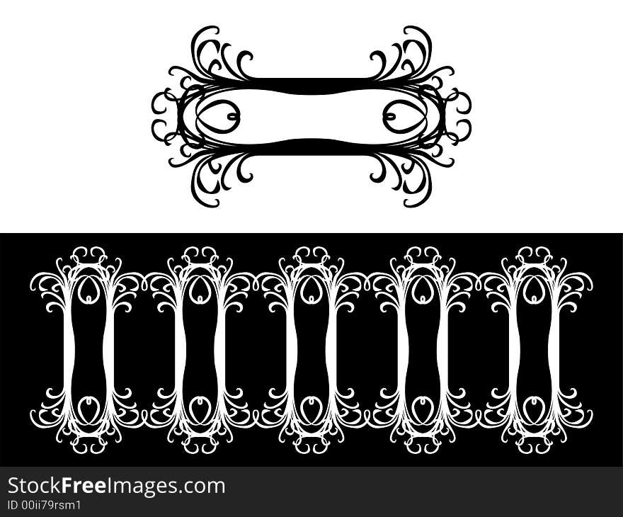 Black Over White Graphic Design Art Deco Element