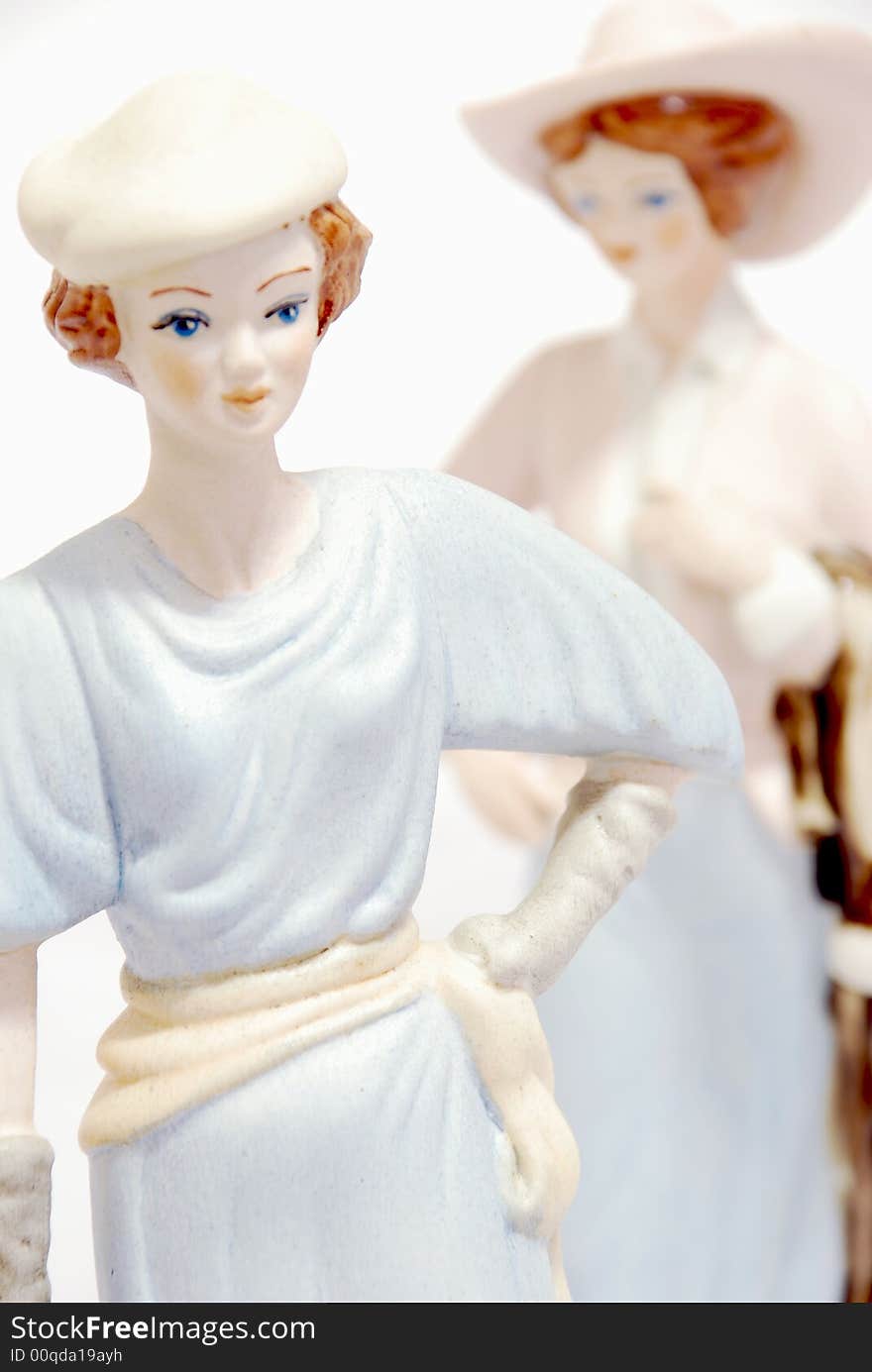 Figurines of two young women. Figurines of two young women