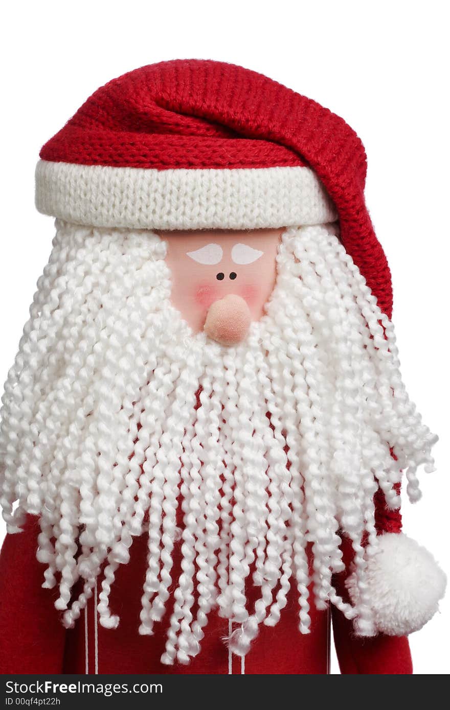 Santa toy figurine on islolated background. Santa toy figurine on islolated background